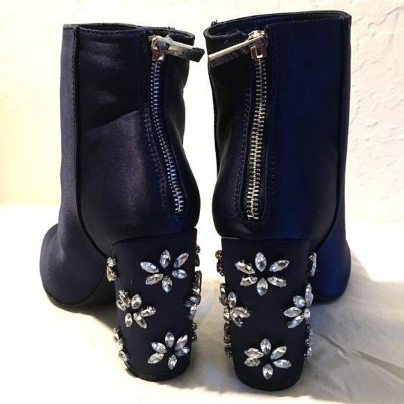 Satin RHINESTONE Heel BOOTIES - Picture 4 of 8